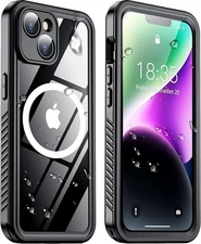 Temdan Magnetic for iPhone 14 Case Waterproof,Built-in Screen Protector[IP68 Und