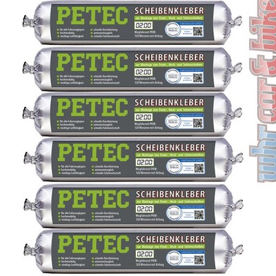 Petec Scheibenkleber schwarz 6x 400ml Schlauchbeutel Front- Heck- Seitenscheiben