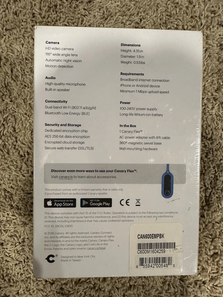 Cámara HD Canary Flex interior/exterior, sin cables o enchufable, resistente a la intemperie Foto 2 de 2