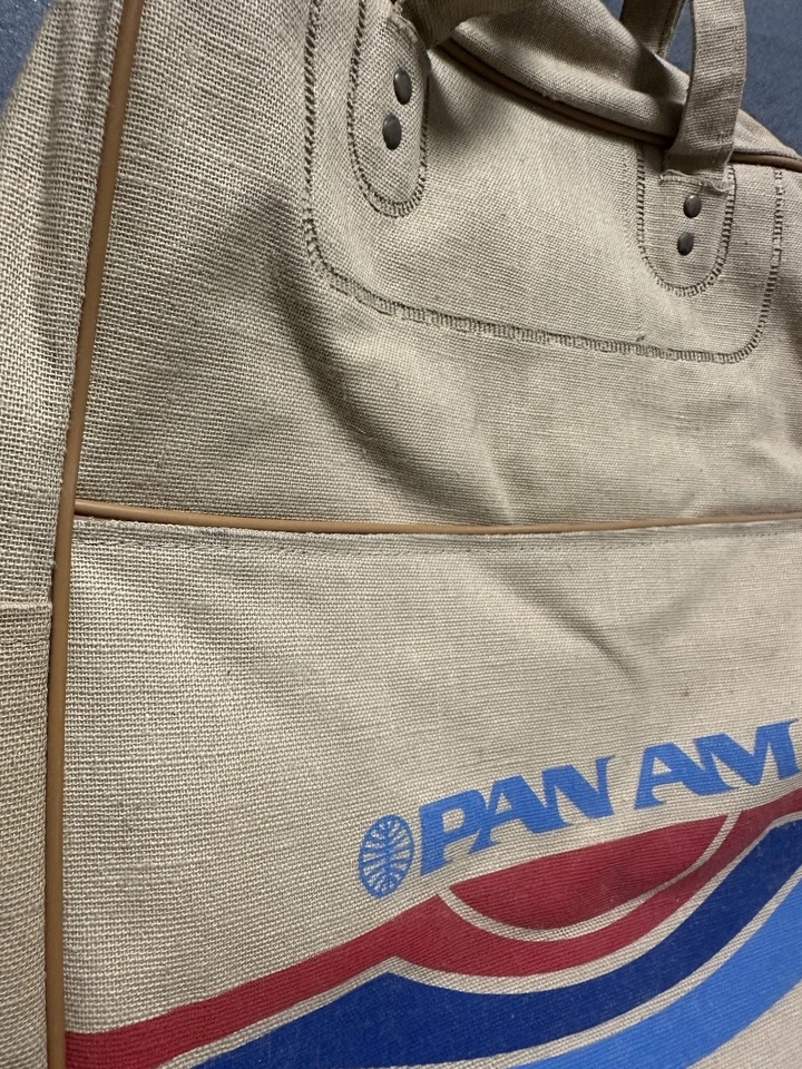 PAN AM Bag Fine Vintage Rucksack Leinen Tasche Flugzeug / Airline Reklame #425 - Bild 3 von 4