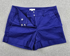 New York Company Shorts Womans 8 Blue Mid Rise Flat Front Cuffed Casual Chino