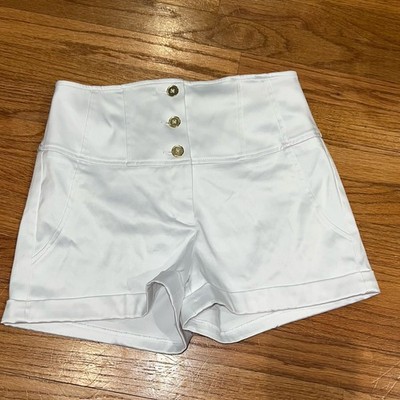 Express Women s 8 White High Waisted Satin Dress Shorts Sailor