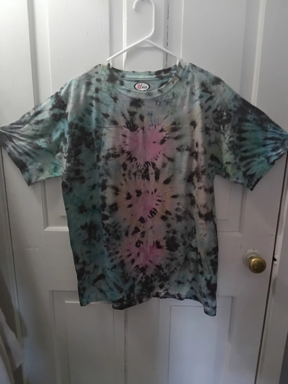 Tie Dye Hand Made 3 Hearts U Wear T Shirt Multi Color