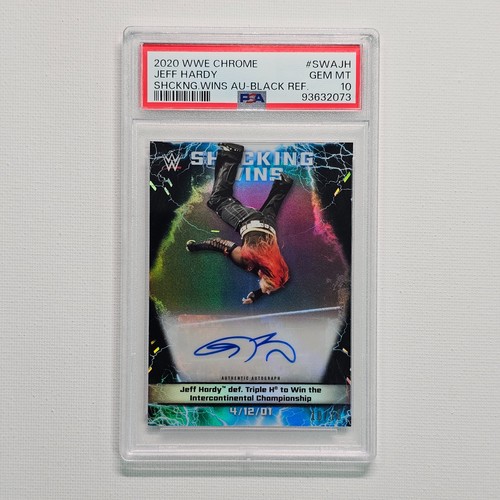 2020 WWE Topps Chrome Jeff Hardy Shocking Wins Auto Black Ref. 10/10 PSA 10 @2B