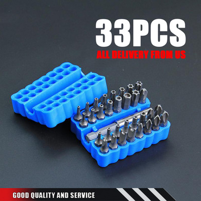 33pcsTamper 25MM Proof Security Torq Hex Star Spanner Tri Wing Screwdriver Torx 