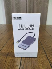 QGeeM 11 in 1 Mini USB Dock, USB 3.0 Docking Station, Triple Display USB Hub