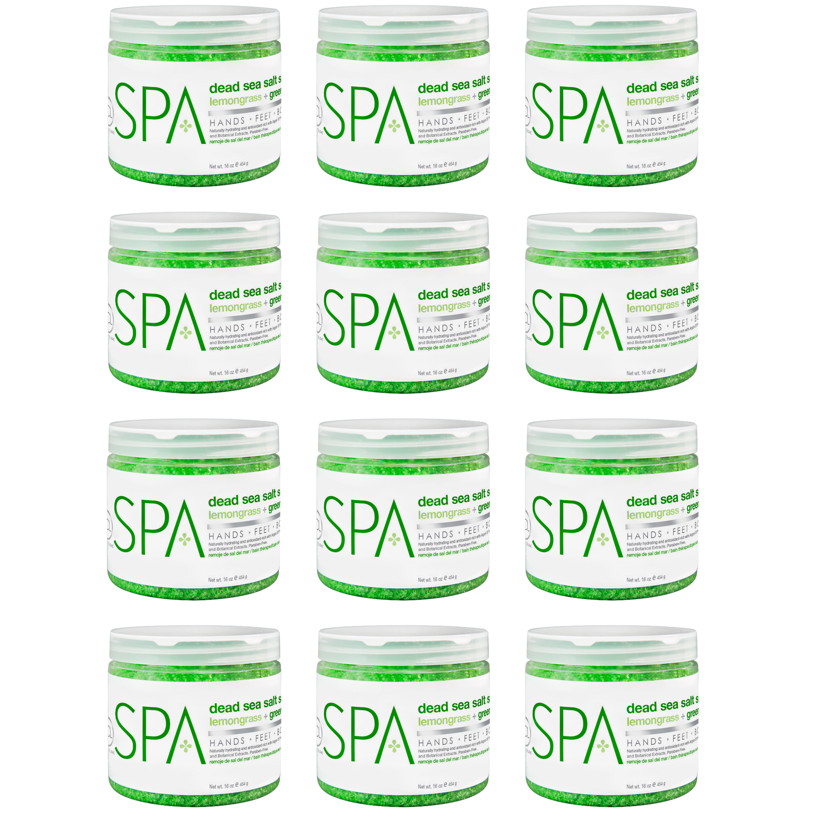 BCL SPA Dead Sea Salt Soak Lemongrass + Green Tea, 16 oz. Case Pack Of 12