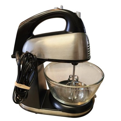 Hamilton Beach Electric Stand Mixer & Detachable Hand Mixer Glass Bowl 6-Speed