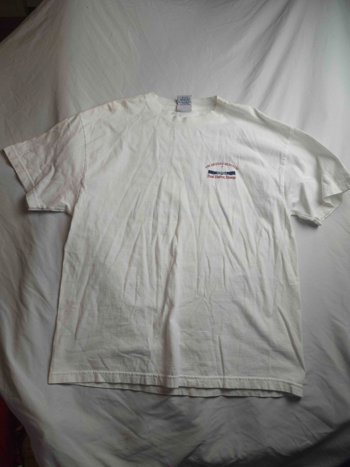 Vintage USS Arizona Memorial Museum Shirt Mens Size XL White Pearl Harbor Hawaii