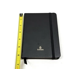 Emirates Airlines First Class Notebook Black Journal Lined Gold Logo New Unused