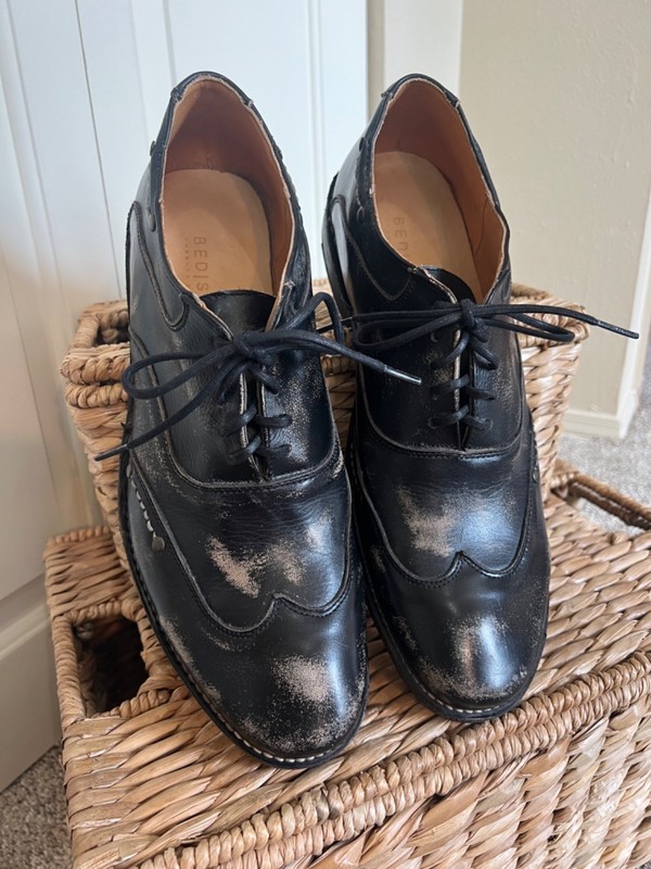 BED STU Men's Black Rustic Lace Up Leather Dress Shoes Size 11 - $195 Retail