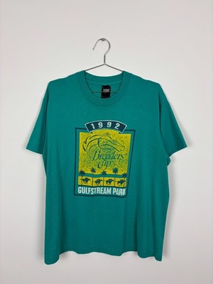 Vintage 1990s Breeders Cup Gulfstream Park T-Shirt / Horse Racing / Teal Size XL