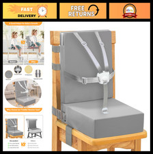 Adjustable Toddler Booster Seat with Backrest, 5-Point Buckle, Waterproof, Non-S