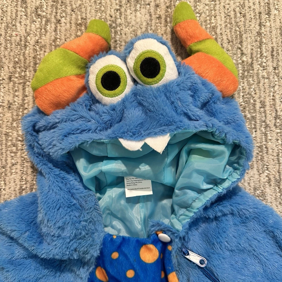 Monster Baby Costume Halloween Blue Yellow One Piece Halloween Size 12-18 Mo - Image 2 of 4