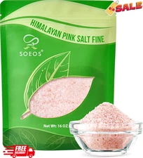 Himalayan Pink Salt, Fine Grain, 16 Oz (1 Pound), Pink Himalayan Sea Salt, Non-g