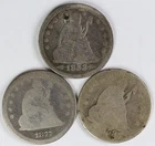 3 Cull Seated Liberty Quarters