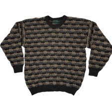 Vintage Texture Stripe Grandpa Sweater Made in Canada - Men's Size L