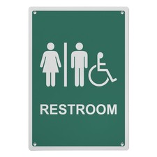 Restroom Sign, 8.5 x 11 in" OSHA Compliant ADA Unisex Family Assisted Sign