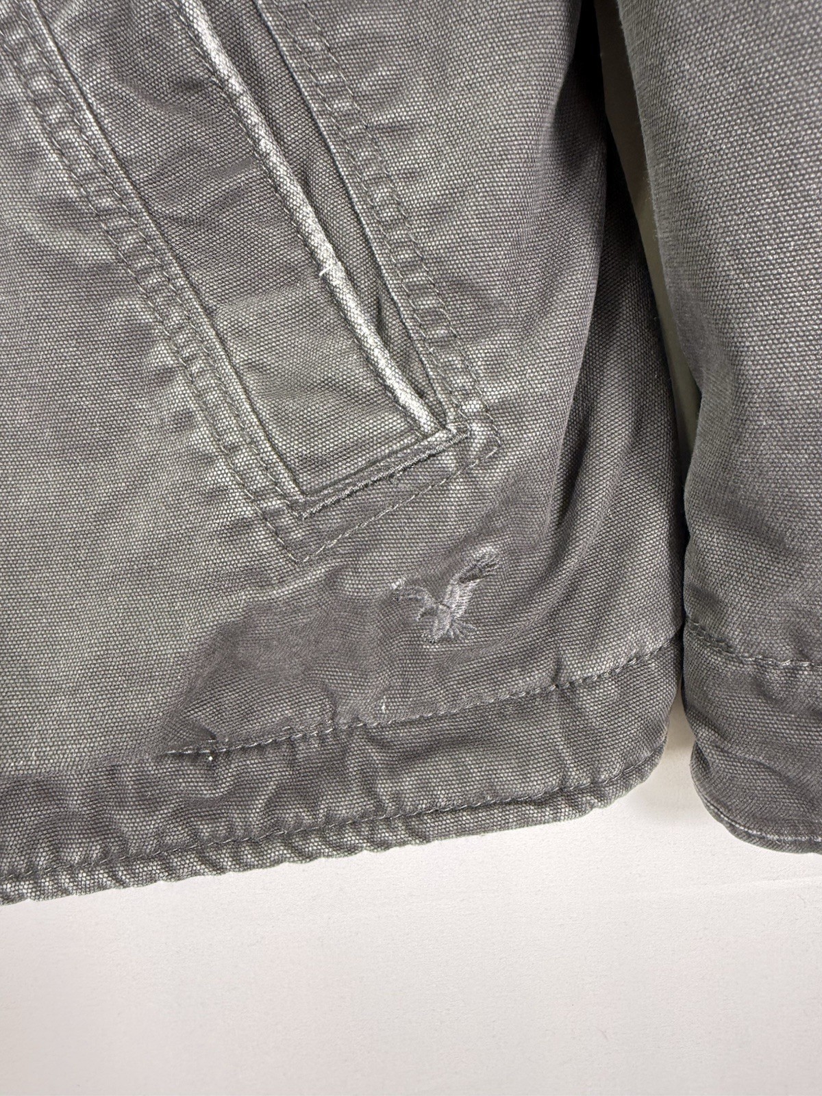 American Eagle Utility Jacket Size Small Gray Hoo… - image 5