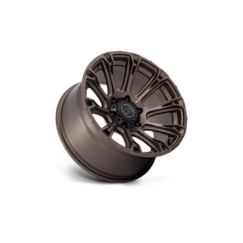 4 llantas de bronce de 20 pulgadas negras Rhino Diamondback 20x9-12 para Jeep Wrangler Foto 2 de 4