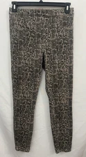 Spanx Snakeskin Print Ankle Jean-ish Leggings Desert Dot Brown Black Womens Sz L