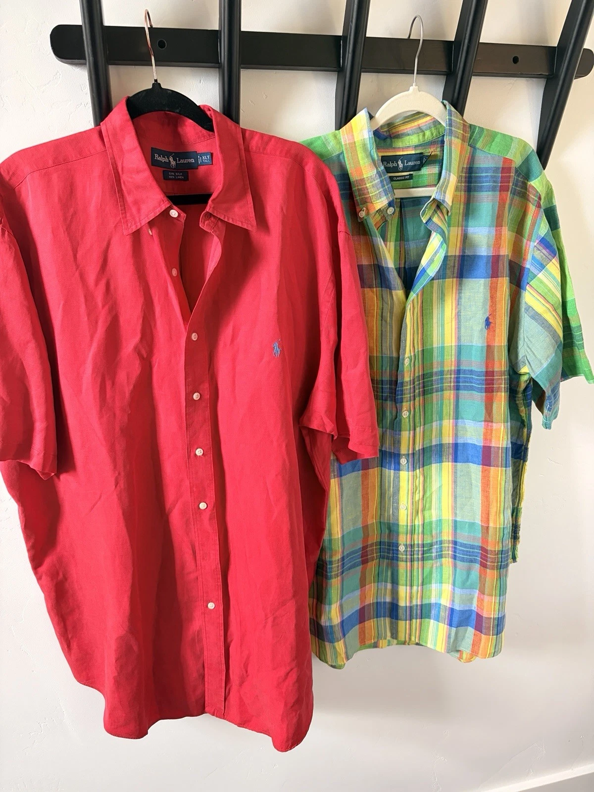 2 Ralph Lauren Shirt Mens XLT Linen Silk Pony Button Up Short Sleeve
Opens in a new window or tab