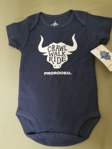 New Crawl, Walk, Ride Pro Rodeo Baby Creeper Bodysuit.    4 Colors To Choose.