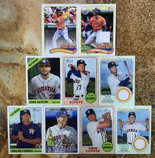 Houston Astros 9 card Lot, Jose Altuve, Carlos Correa, Relics, Auto, RC, SP
