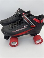 Roller Derby M4 Viper Speed Quad Skates Indoor/Outdoor Black/Red Sz Mens 7 READ
