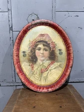 Rare Early Henco Brewery Spokane Wash Beer Tray Litho Victorian Girl 1887 