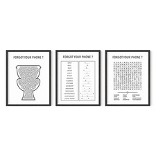 Funny Wall Art - Set of 3 Signs, Prints  Art for Bathrooms, Toilet Signs Un...