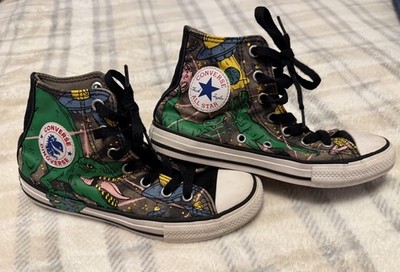 Converse Dinoverse Chuck Taylor All Star High Top Shoes Kids Size 2 Dinosaur