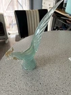 Murano Vintage Art Glass Rooster Figurine Hand-Blown, Speckled W/gold Apex 12”