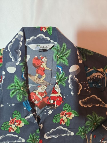 Lvish 3XL Herren Hawaiihemd Santa Surfing - Bild 2 von 6