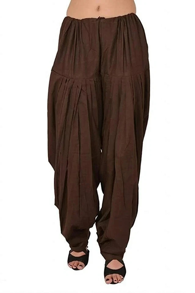 Women Cotton Indian Salwar Regular Fit Bollywood Pants Regular Brown
