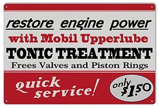 ArtFuzz Mobil Upperlube Gas Station Reproduction Garage Shop Metal Sign 18x30