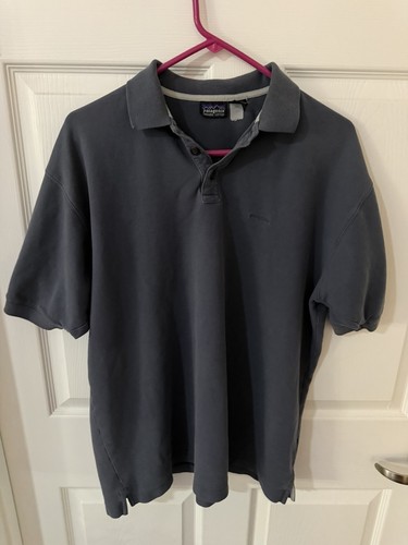 Patagonia, Vintage Patagonia Polo Shirt Mens Size L Organic Cotton Cobalt Blue 90’s