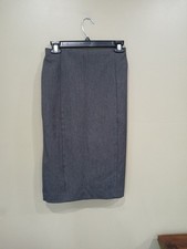 Express Size 2 Gray Lined Pencil Skirt Back Zipper 26 Inch Length High Waisted