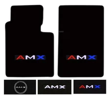 New! 1968 - 1970 AMC AMX Carpet Floor Mats with Embroidered AMX Logo - Set of 2
