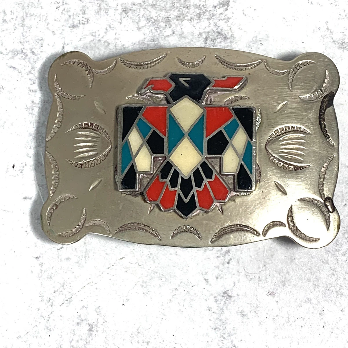 Vintage Frontier Nickle Silver Turquoise Belt Buckle 4 X2 eBay