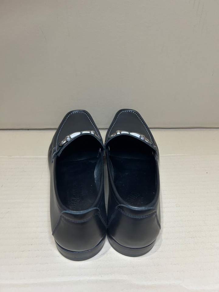 Salvadore Ferragamo Gancini Loafers Black Horse Bit Mens 8.5D EUC eBay