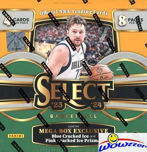 2023/24 Panini Select Basketball MEGA Box-BLUE Cracked ICE! Wembanyama RC Year!