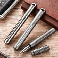 Mini Titanium Alloy Keychain Ballpoint Pen Portable Signature Pen Outdoor EDC