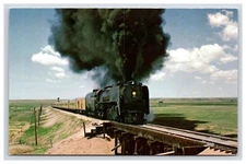 Postcard: Rail: Union Pacific 8444, Bridge, Smoke - Unposted