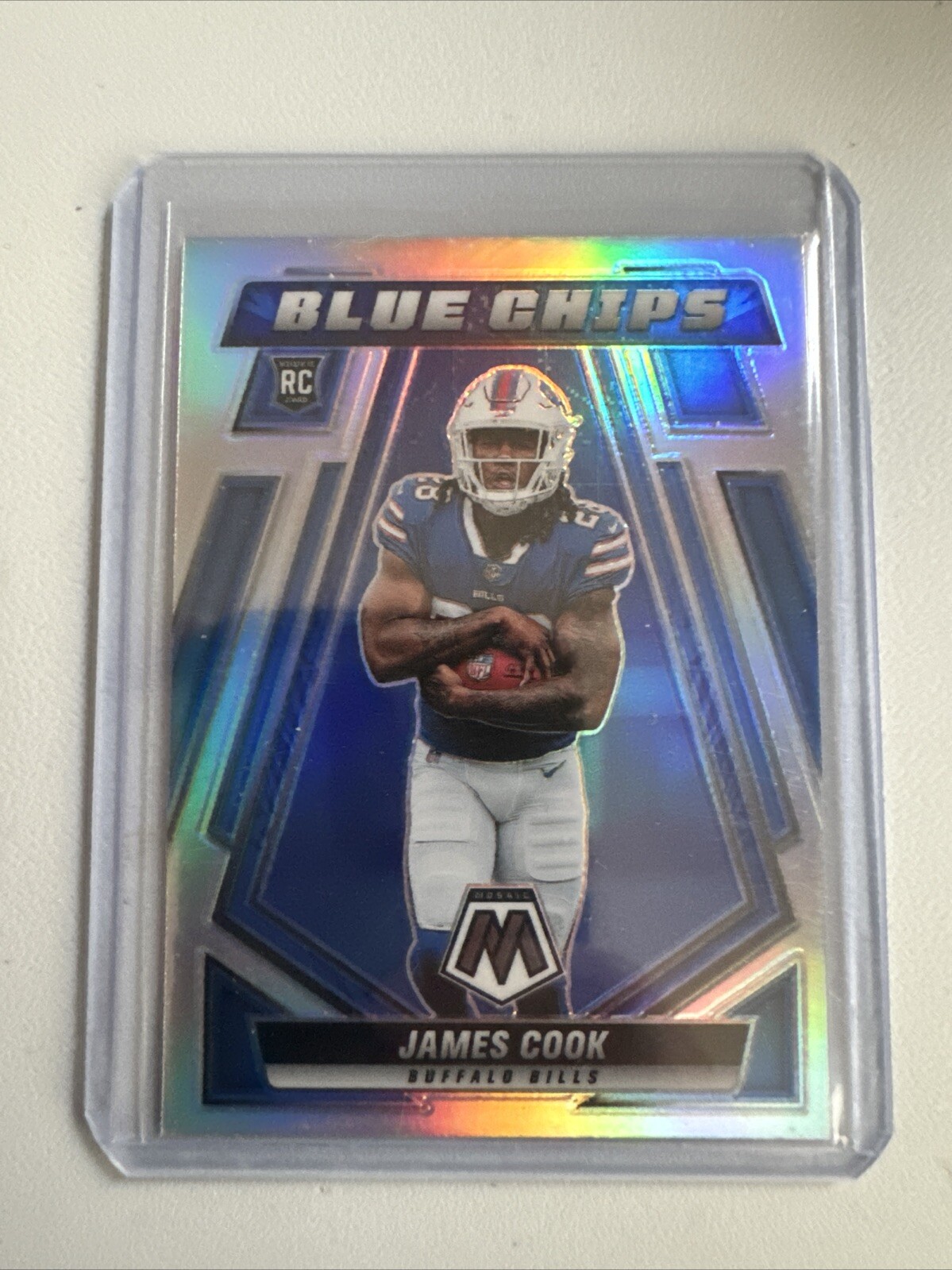 2022 Panini Mosaic James Cook Blue Chips Rookie RC Silver , BC14 Bills