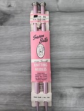 Vintage Knitting Needles 10" Size 15- 10in Single Point Silvalume Susan Bates