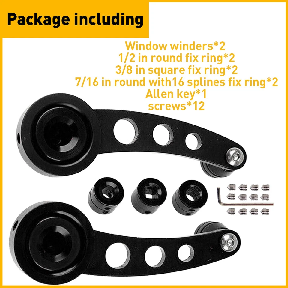 Pair Universal Car Billet Window Handle Winder Crank Pickup Rocker Door Handle - image 4 of 4