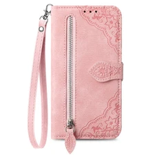 For iphone 15 Plus 14 Pro 13 12 11 Pro Max Leather Zipper Wallet Phone Case