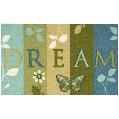 Nourison Enhance Dream Floral Butterfly Decorative 20'' x 33'' Door Mat Rug  Multi