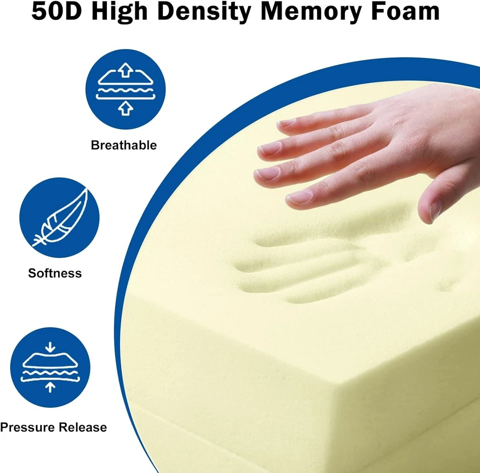 100% Memory Foam Mattress Topper – All Sizes & Depths – UK Made Bed Toppers - Image 3 of 4